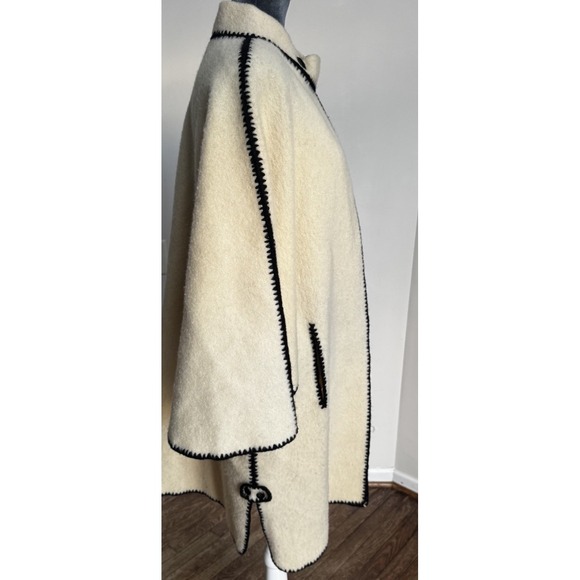 Vtg Pure New Wool Handmade Coat Greece A-Line Boho Cottagecore‎ Oversized Unique - Picture 7 of 16